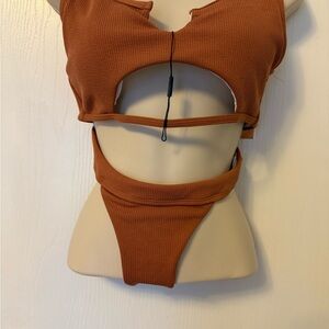 Rust pink Cutout Bikini Set